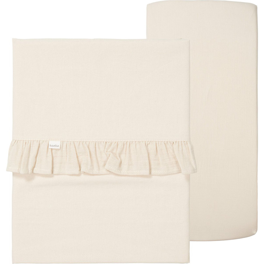 Set berceau Drap housse et Drap Ruffle Combi Faroo Warm White TOG 0.1 