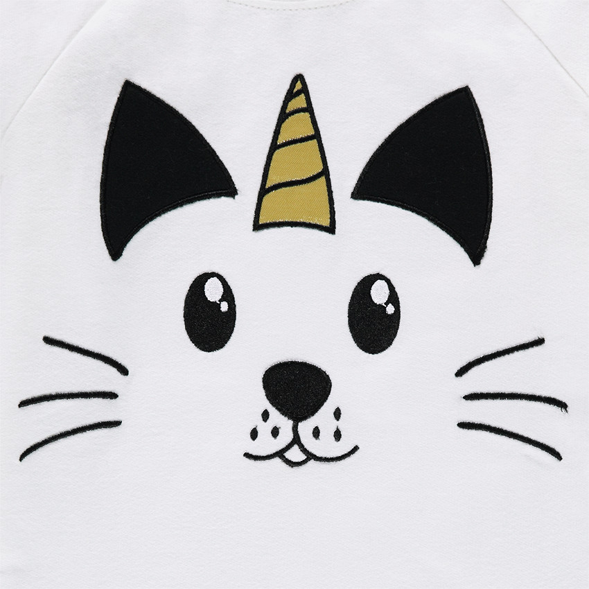 Junior - Pyjama van molton en jerseystof met print eenhoornkat  