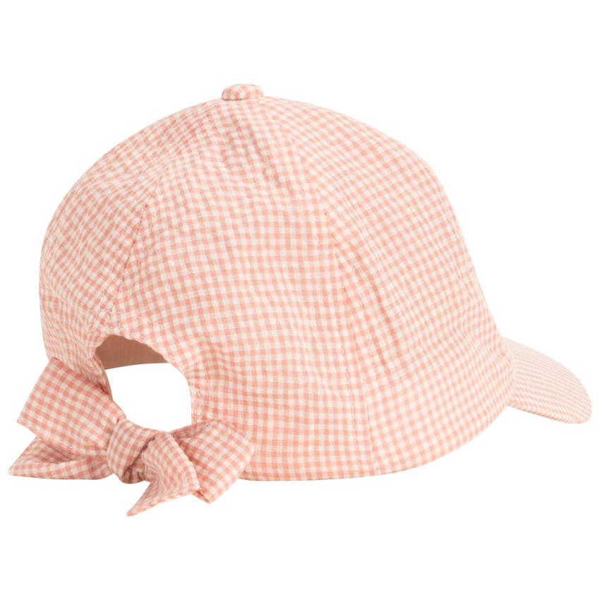 Casquette motif vichy effet noué pour bébé fille 