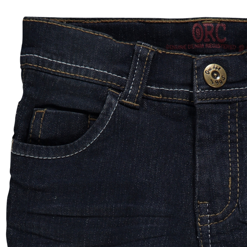Slimfit denimjeans met used effect 