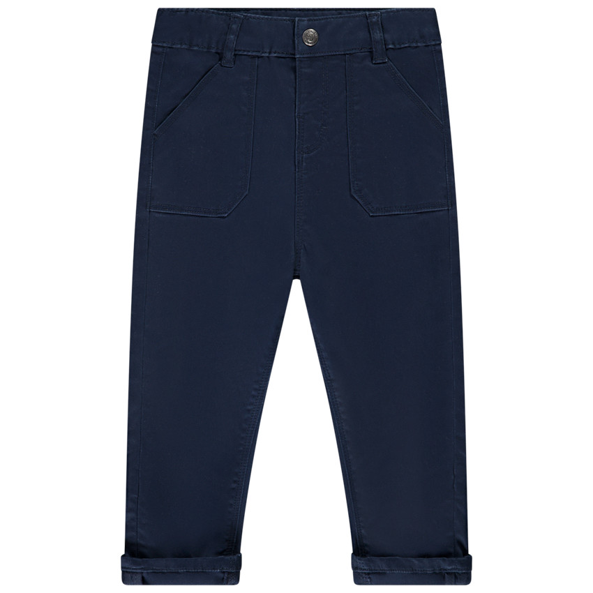 Pantalon uni en twill avec poches plaquées pour garçon 