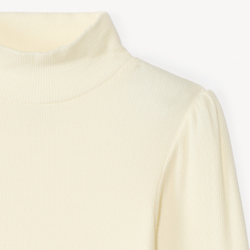 Sous-pull côtelé à col cheminée pour fille 