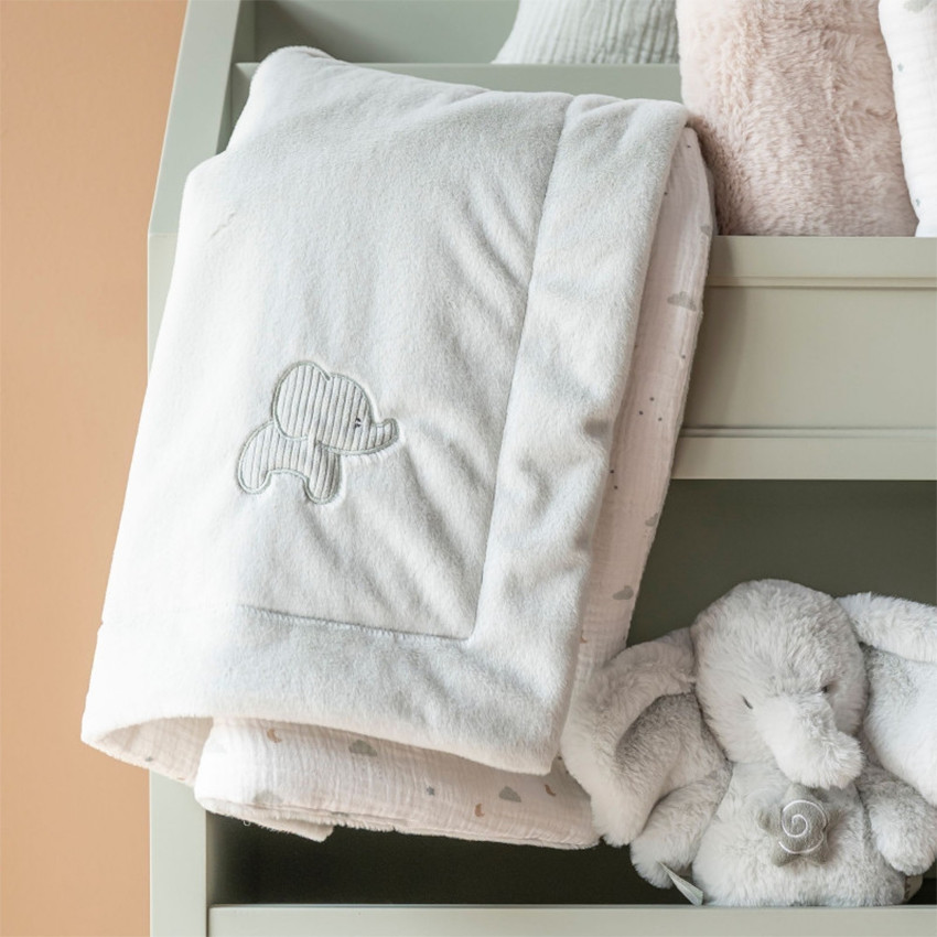 Couverture bébé 75x100 cm Éléphant Vert tilleul 