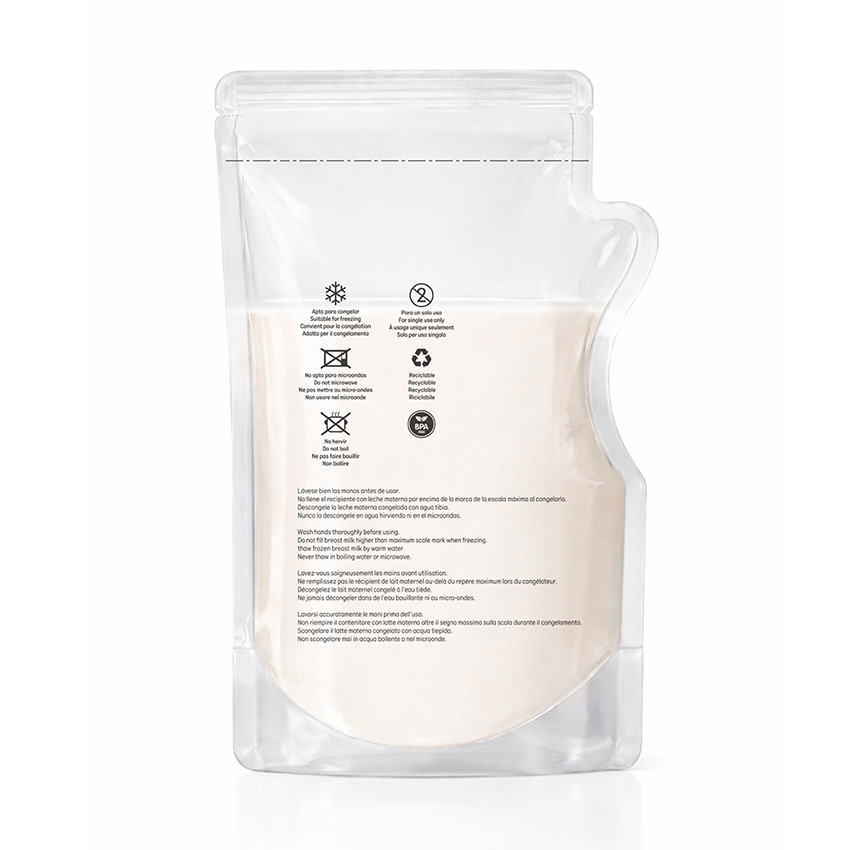 Lot de 50 sachets de stockage de 250ml pour lait maternel 