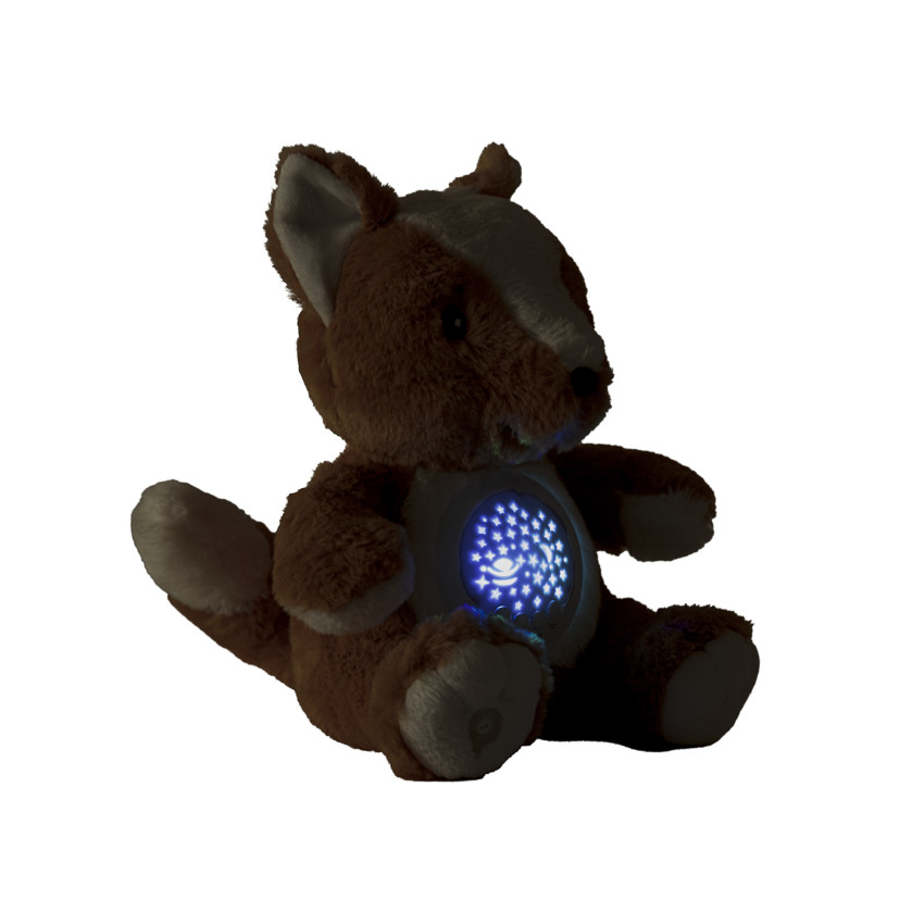 Peluche veilleuse avec projecteur Gaspard le renard 