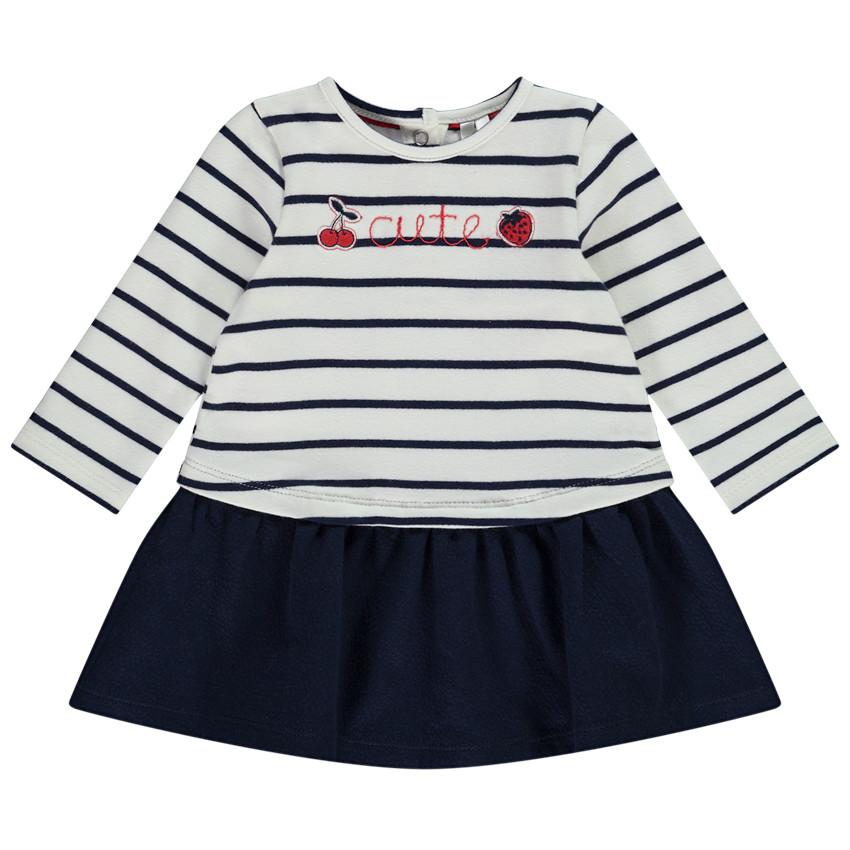 Jurk met lange mouwen 2 in 1 met strepen voor meisjes 