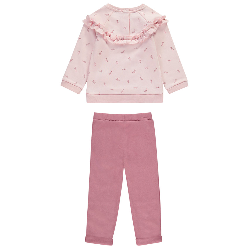 Joggingensemble met fantasie sweatshirt met volants voor meisjes 