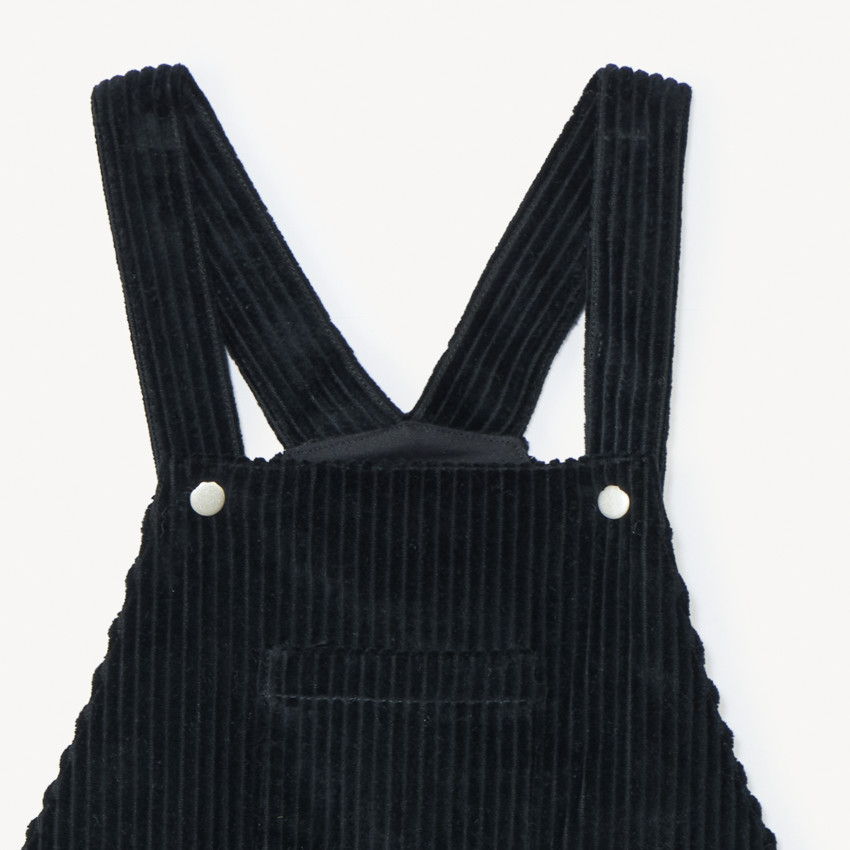 Salopette courte en velours côtelé uni pour fille 