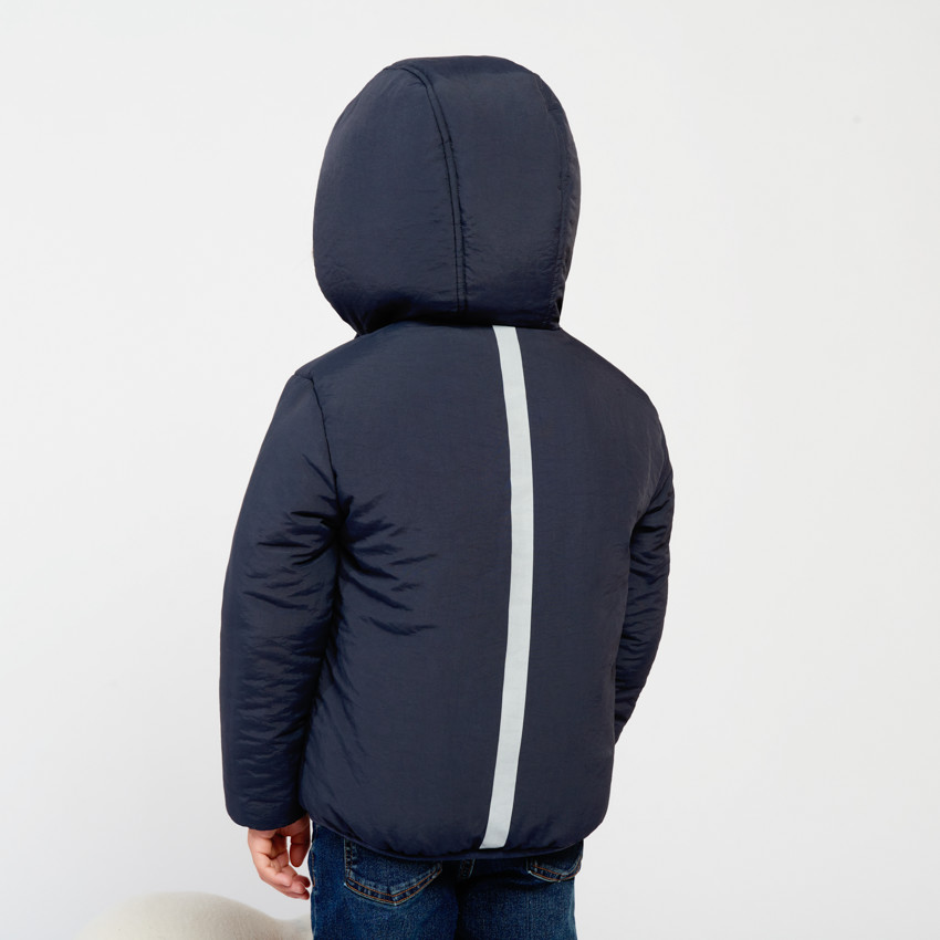 Reversibel gewatteerd reflecterend windjack voor jongens 