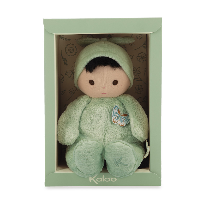 Poupon en tissu Tendre Bébé Pilea verte 