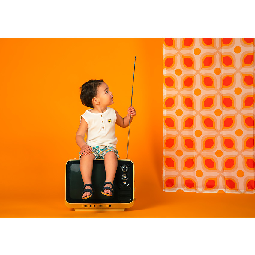 Débardeur effet velours côtelé avec tigre brodé pour bébé garçon 