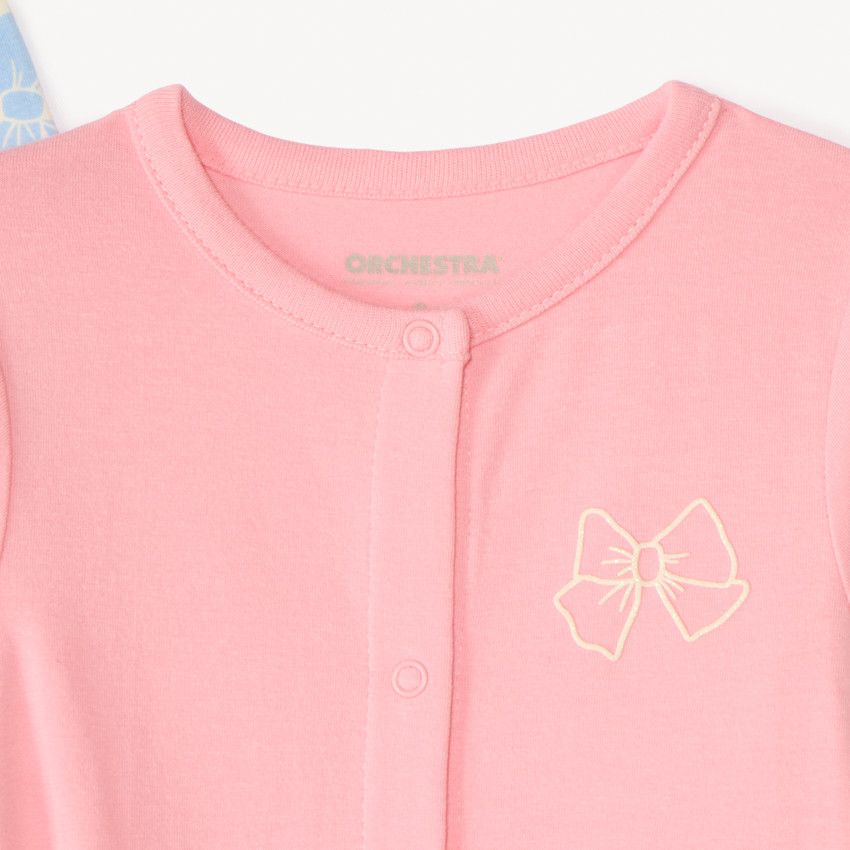 Set van 3 slaapzakken met strikmotief voor babymeisjes - verschillende openingen afhankelijk van de leeftijd. 