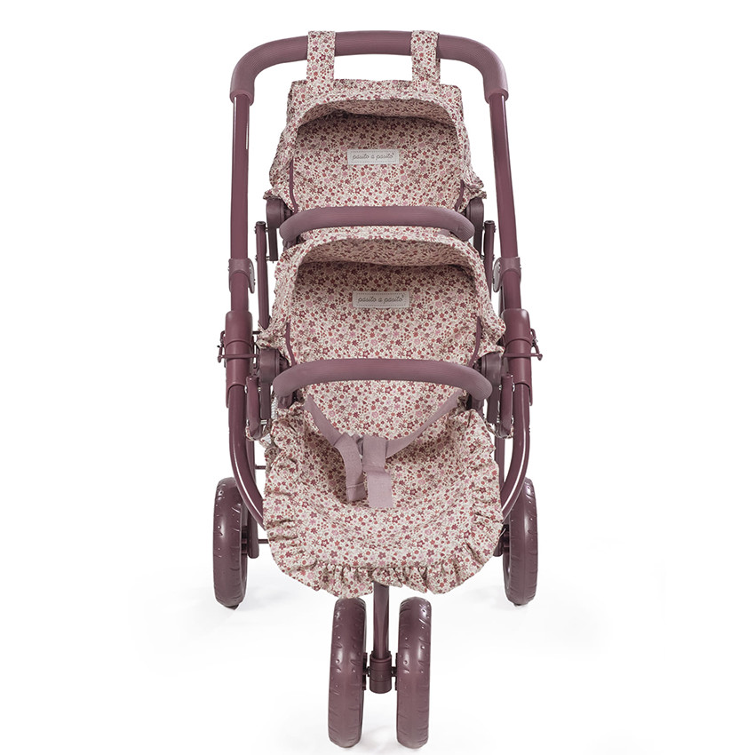 Poussette double pour poupées Cherry Fleurs  