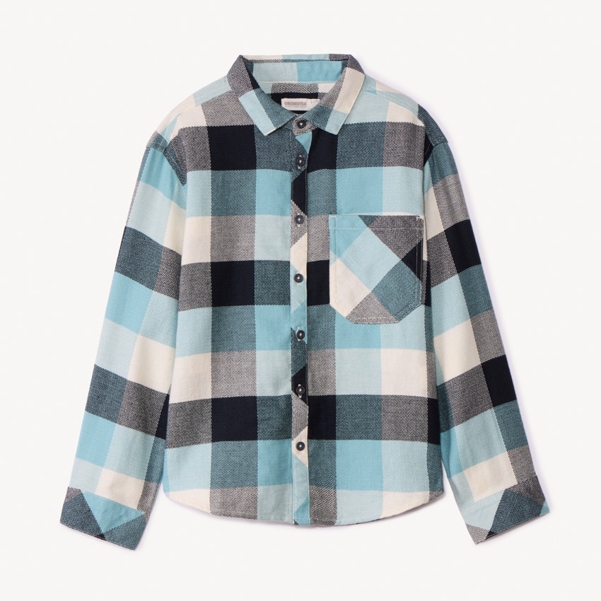 Chemise manches longues à carreaux garçon 