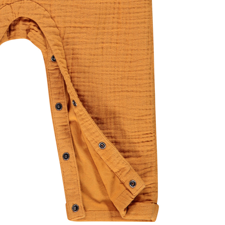 Salopette longue en double gaze de coton pour bébé fille 