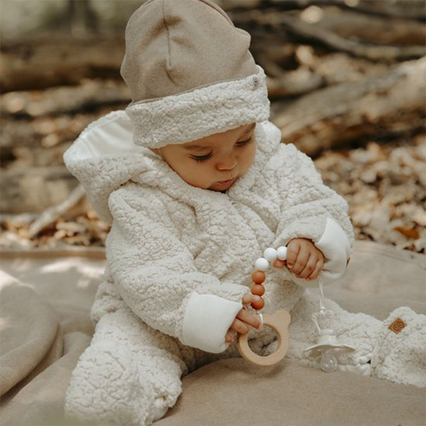 Bonnet Teddy 0-6m réversible Marron 