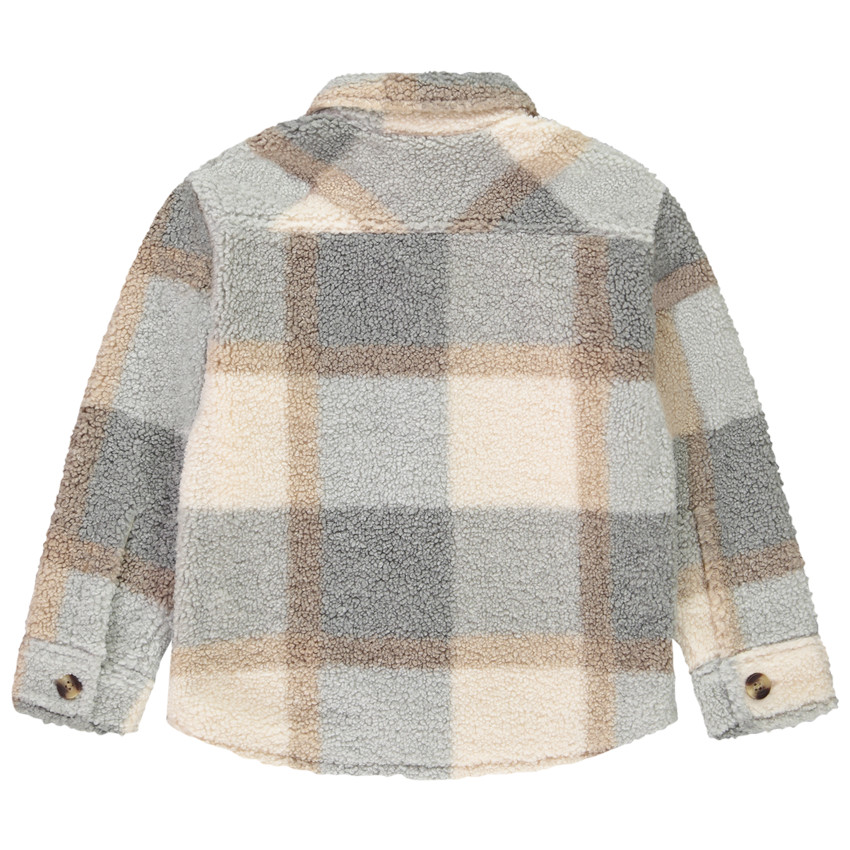 Jas met ruitjes in sherpa voor jongens 