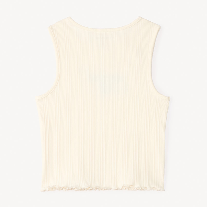 Débardeur en maille côtelée fantaisie broderie "Saint Tropez" fille 