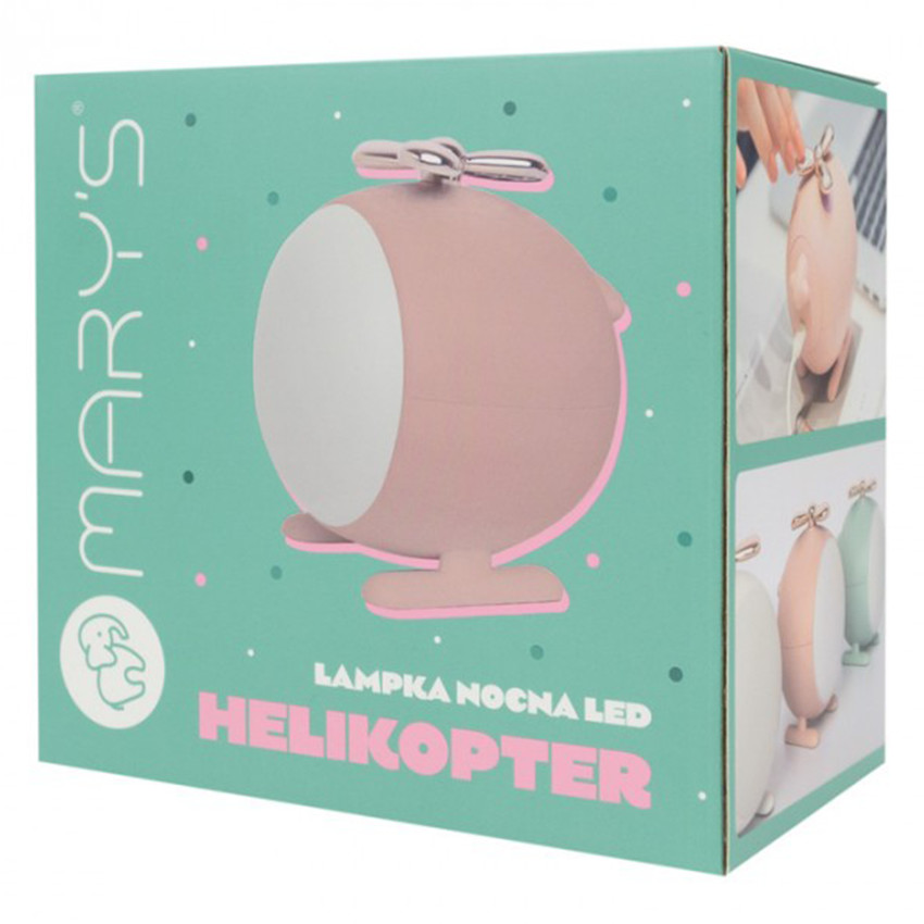 Veilleuse LED Hélicoptère Rose 