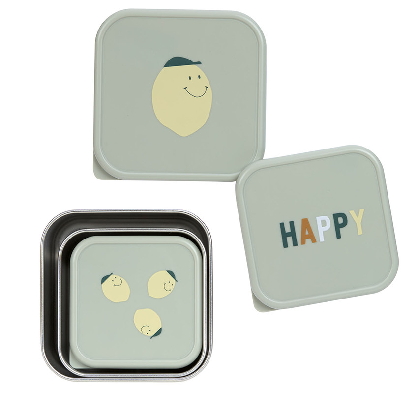 Set de 3 Boîtes à goûter Inox Happy Fruits Lemon 