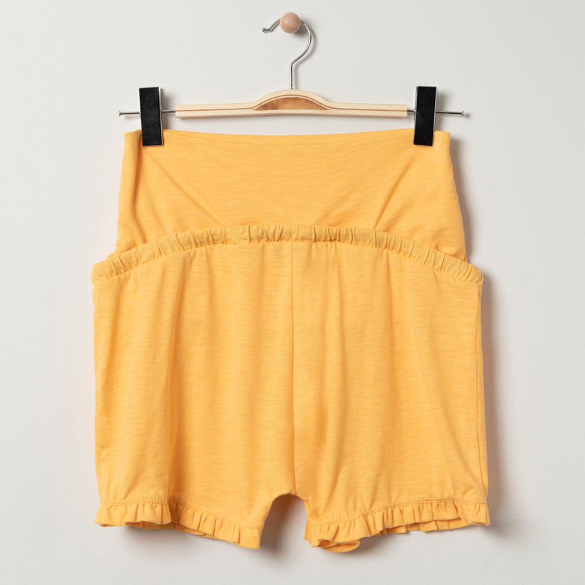 Short homewear de grossesse jaune à bandeau haut 