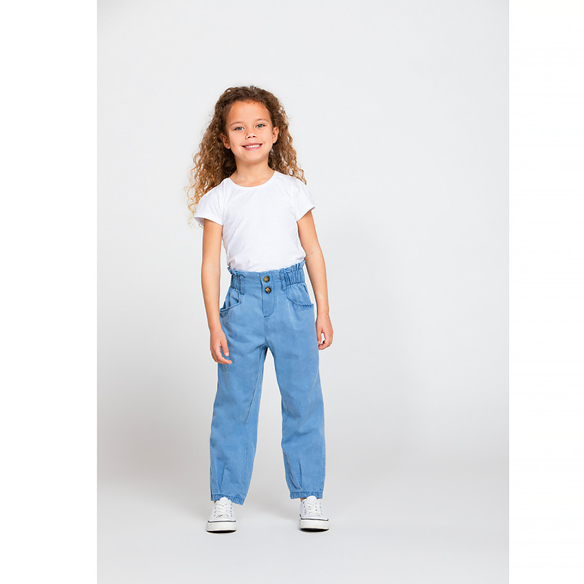 Joggingbroek in viscose en katoen met elastische taille 