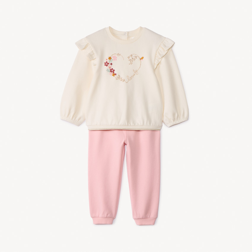 Ensemble sweat + jogging fantaisie pour bébé fille  