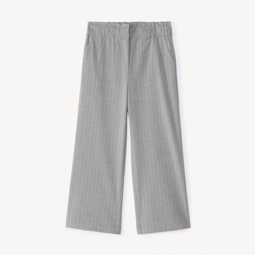 Pantalon droit en toile rayée pour fille 