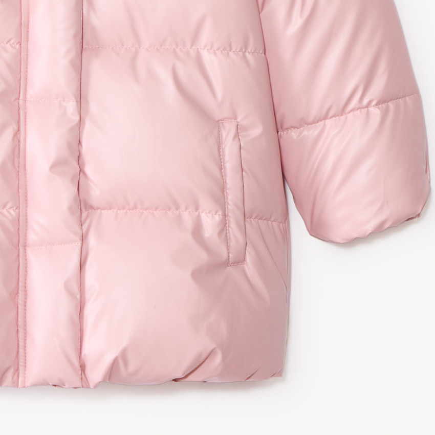 Donsjas met iriserende stof en sherpa voering voor meisjes 