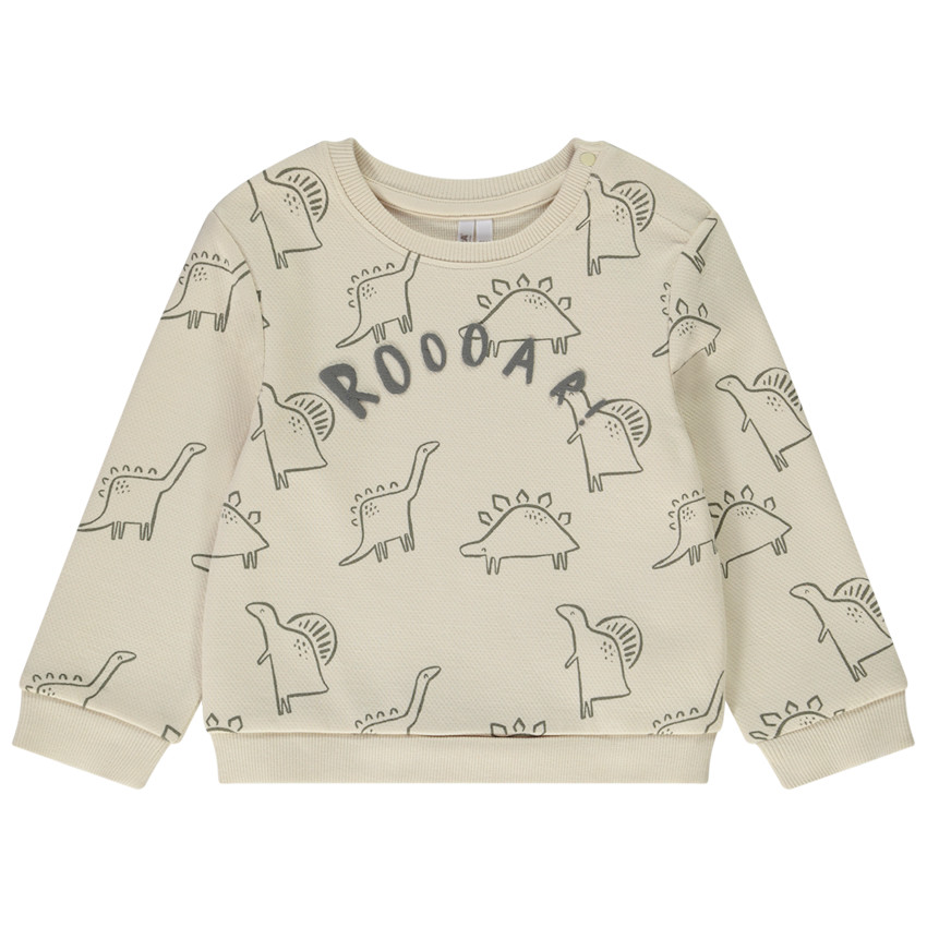 Sweatshirt in fleece met dinosaurussen voor babyjongen 