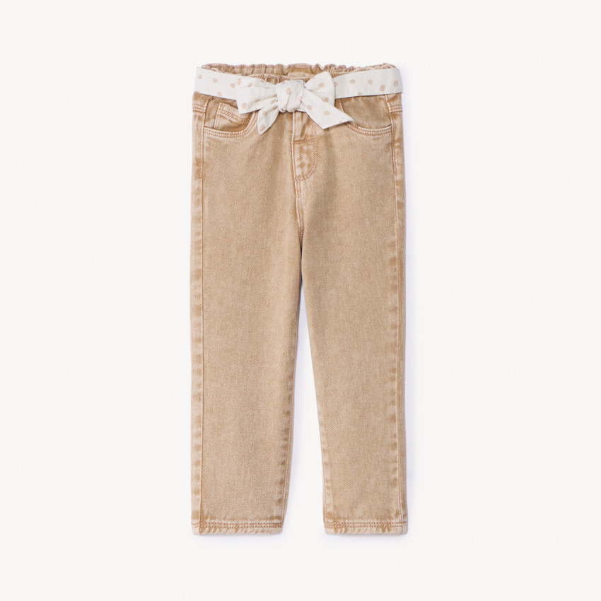 Verweerd jeans met strikceintuur voor babymeisjes 