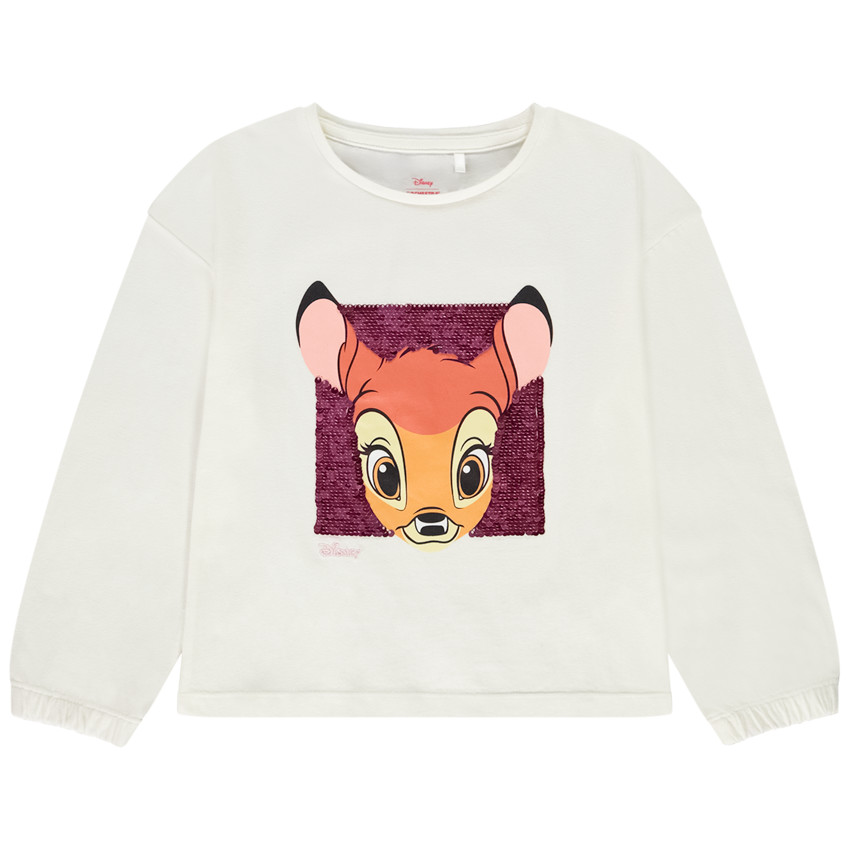 T-shirt manches longues Bambi Disney en sequins magiques pour fille 