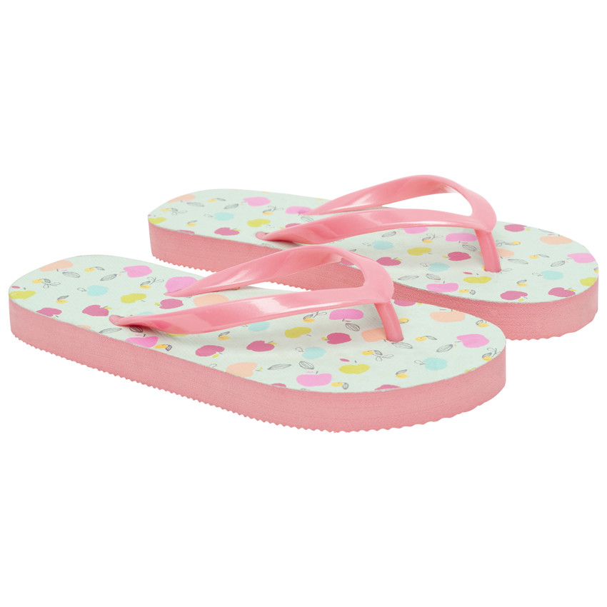 Tongs imprimé pommes pour fille avec lanière selon l'âge 