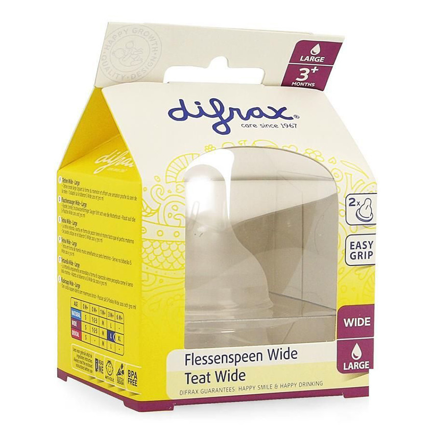 Set van 2 Spenen Natural Wide Large 