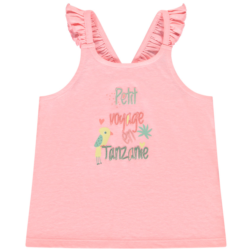 Ruches T-shirt met puff print Tanzanie voor meisjes 
