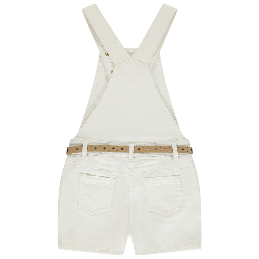 Salopette courte en jean avec ceinture pour fille 