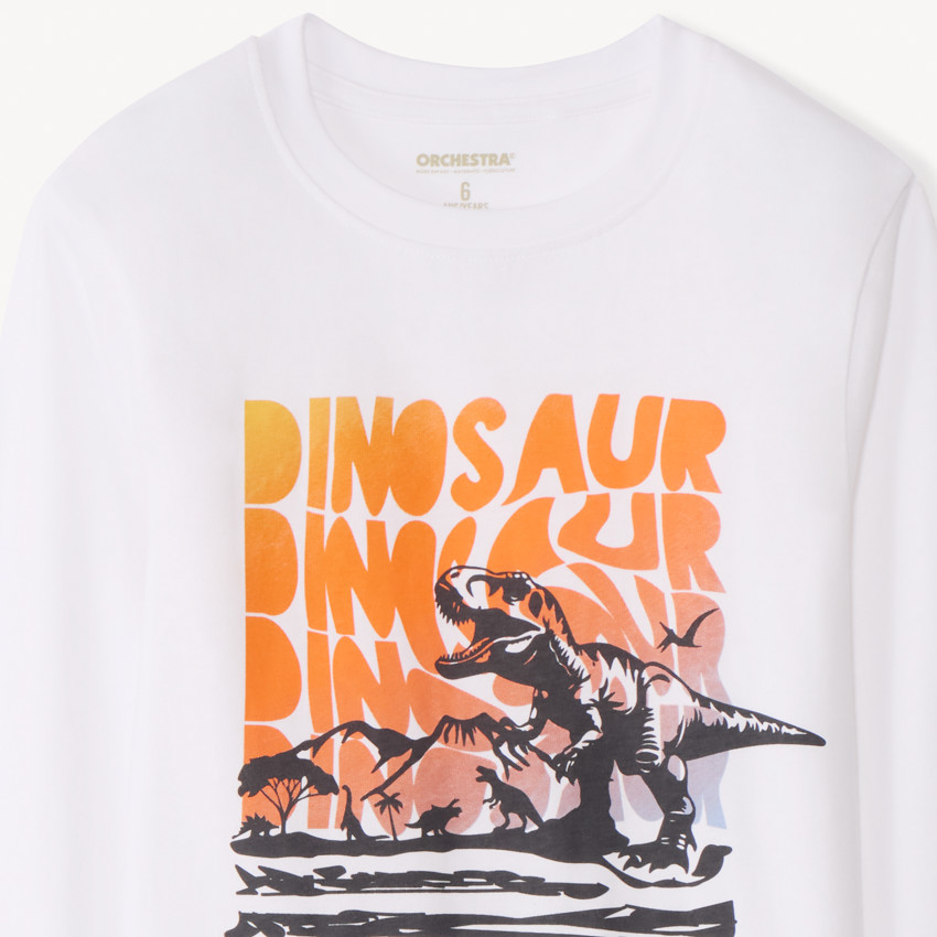 T-shirt manches longues uni avec soft print pour garçon  