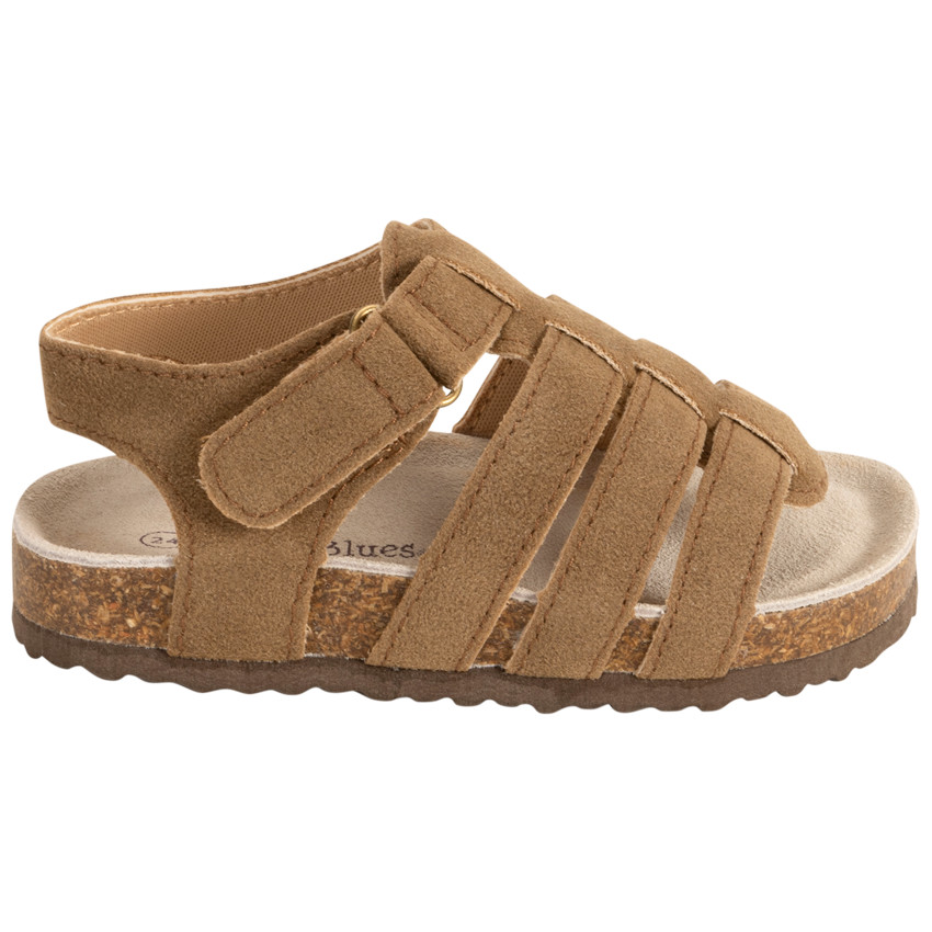 Sandalen met bruine bandjes in suède-look voor baby