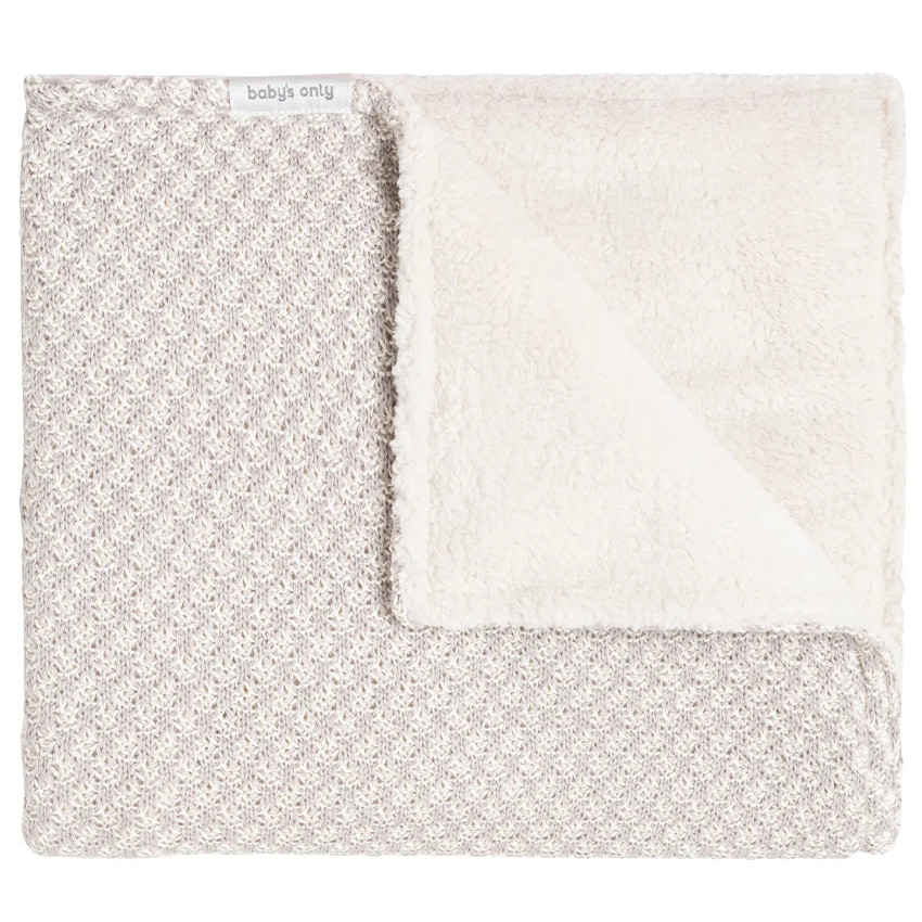 Deken wieg Teddy Happiness - Urban Taupe/ecru 70x95 cm 