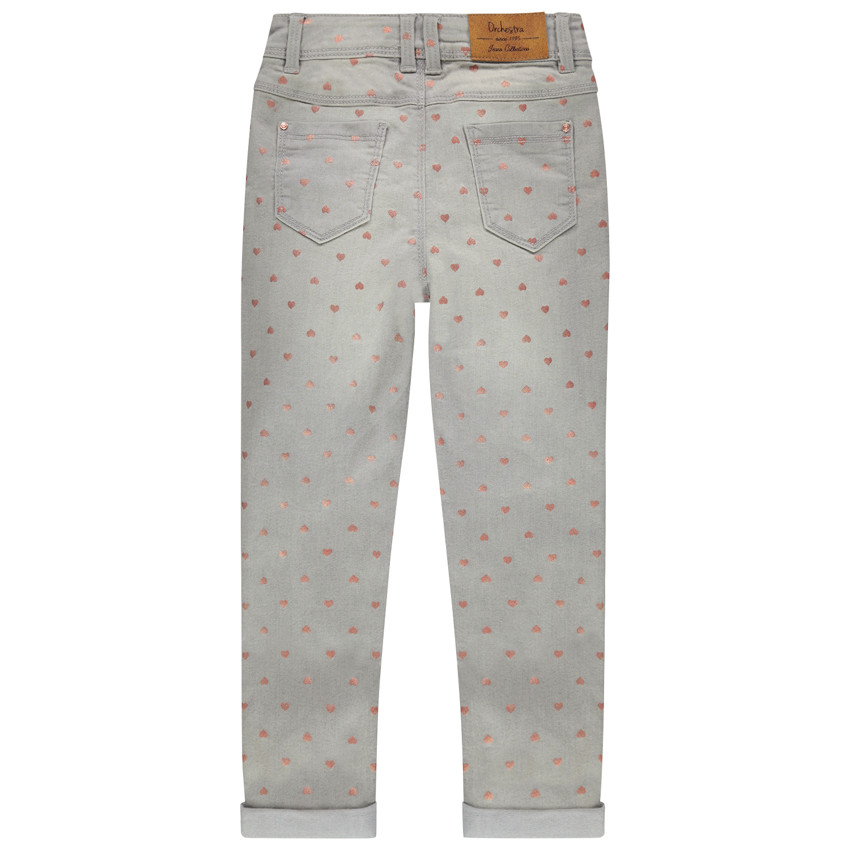 Jeans met used effect en "all-over" sterren 