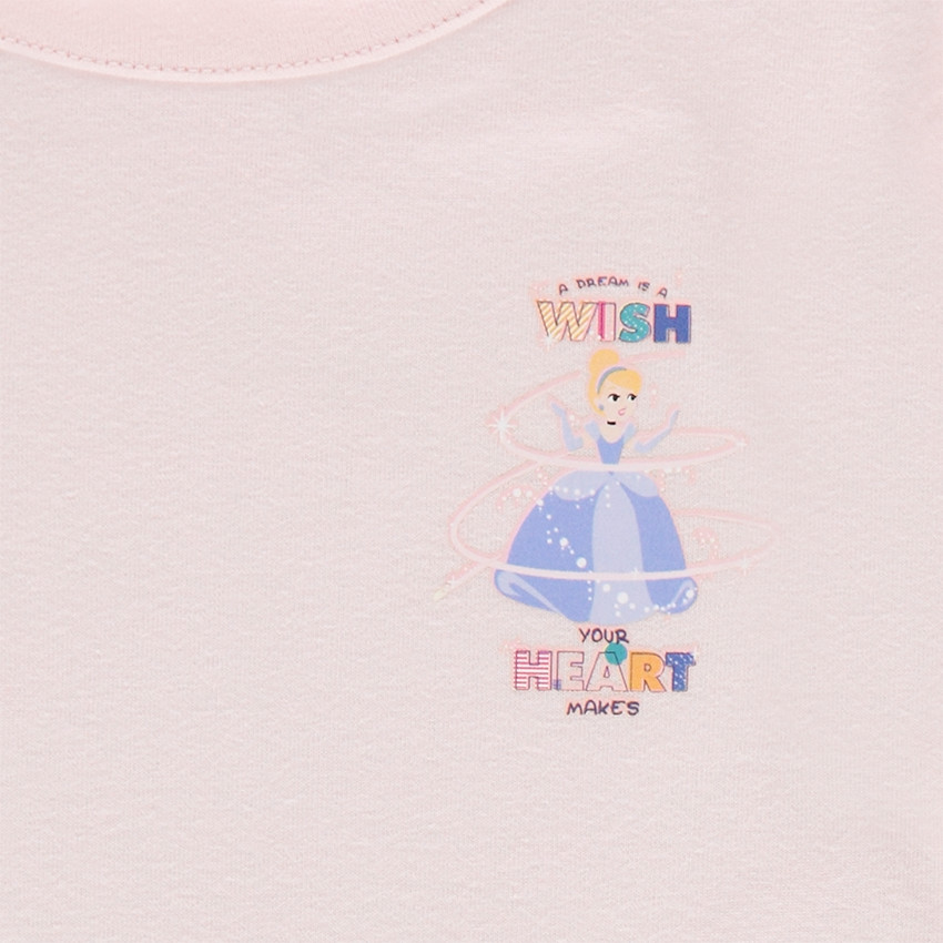 Lot de 2 maillots de corps manches longues Disney print Cendrillon et Belle 