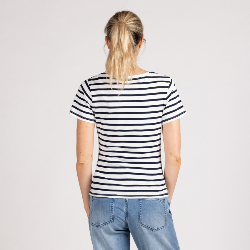 T-shirt voor zwangerschap met korte mouwen, gestreept 