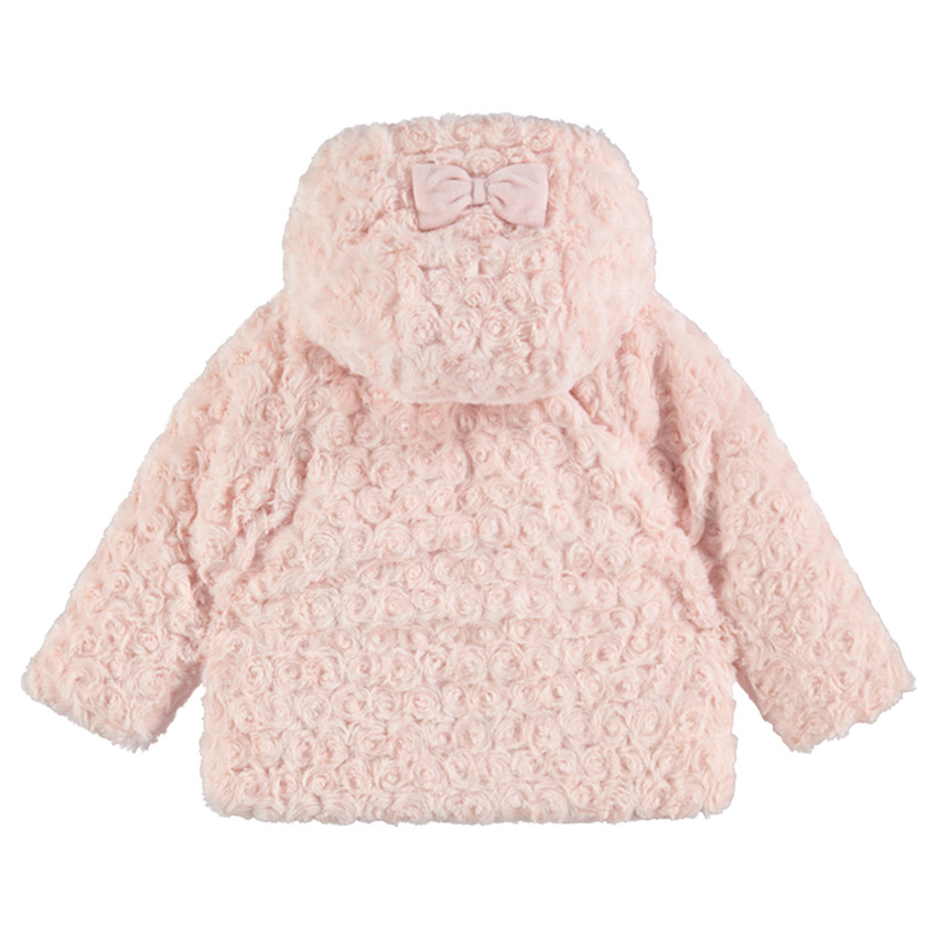 Veste à capuche en sherpa moutonnée avec pingouin brodé 