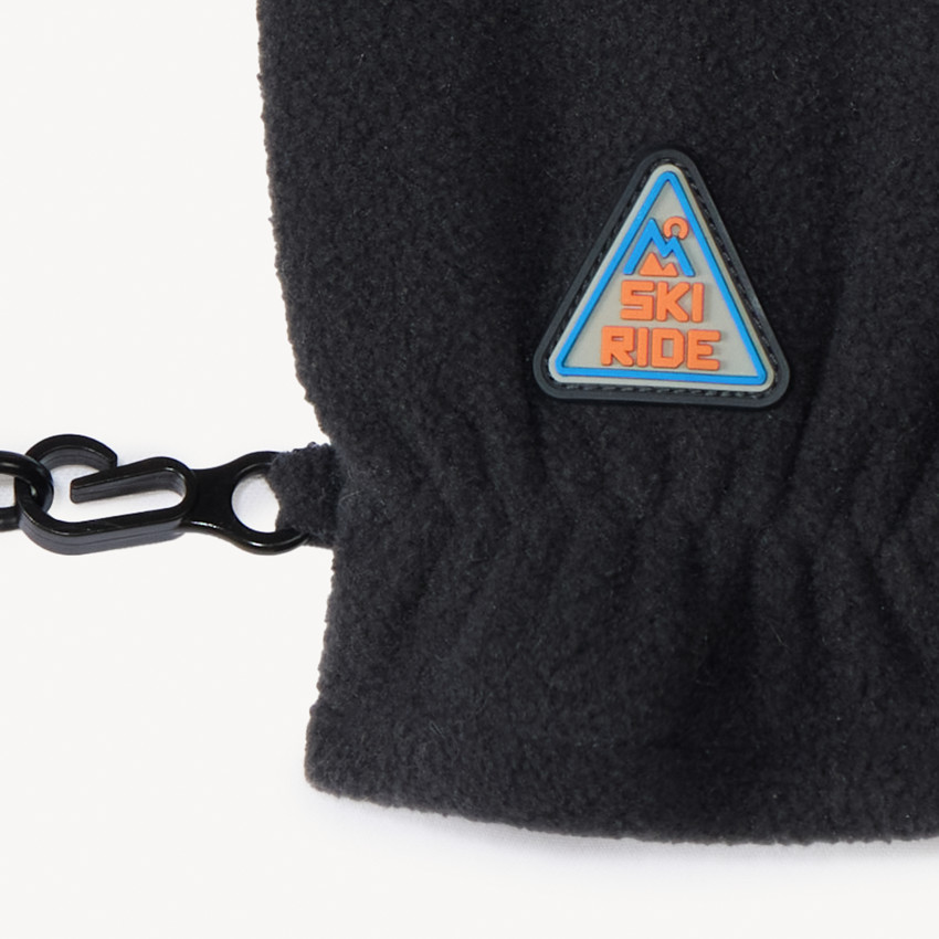Microfleece skihandschoenen voor jongens met rubberen ski-badge 