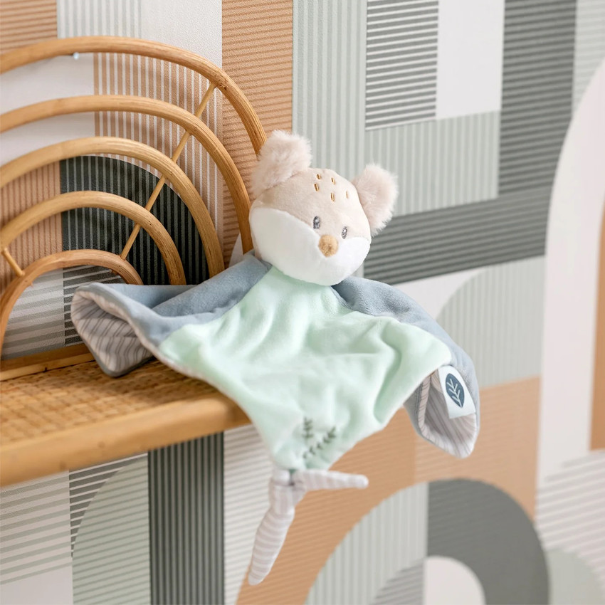 Doudou plat Renard Flo - Menthe Verte 