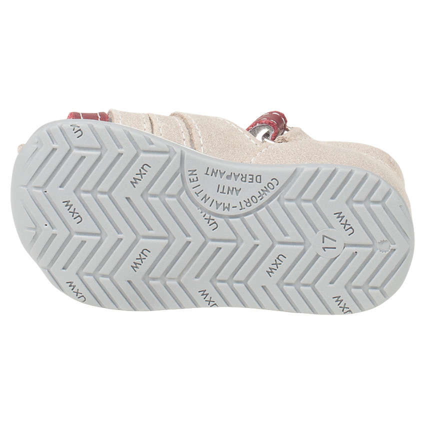 Blootvoets in leder met print 