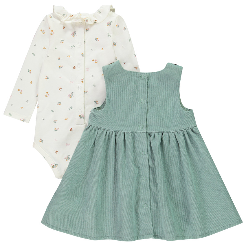 Set van 2 delen body + fluwelen jurk voor meisjes 