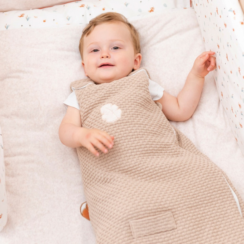 Gigoteuse sans manches en tricot 70 cm - Boris et Jungo beige 