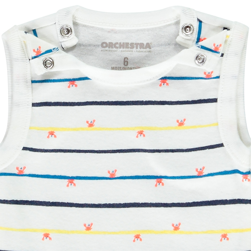 Lot de 7 bodies assortis imprimé bateau et animaux de la mer pour bébé garçon 