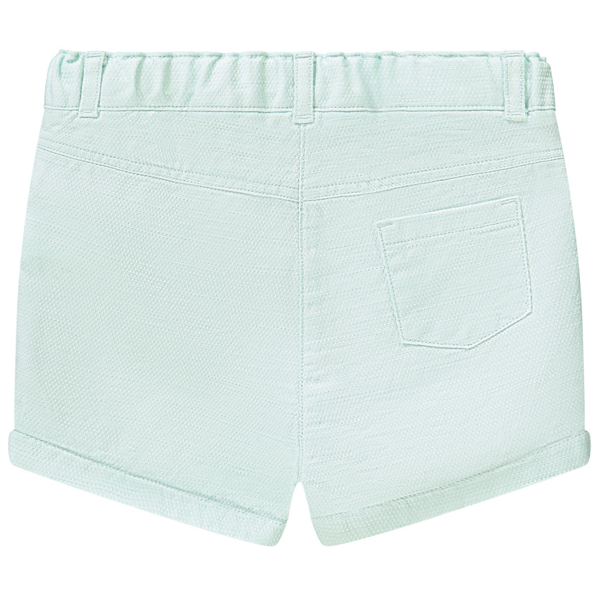 Short uni en toile fantaisie avec détails volantés pour bébé fille 
